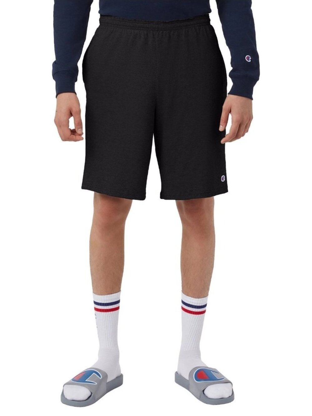 Champion Reverse Weave Cut Off Shorts 7” in Black - sz XL